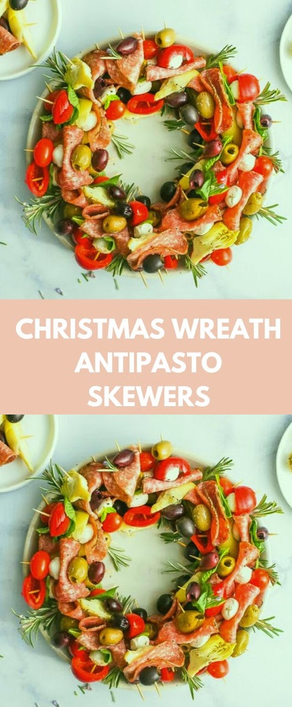 Christmas Wreath Antipasto Skewers