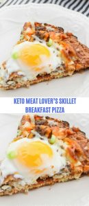 KETO MEAT LOVER’S SKILLET BREAKFAST PIZZA