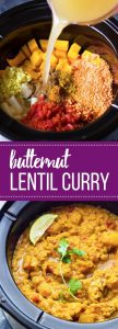 Slow Cooker Butternut Squash Lentil Curry