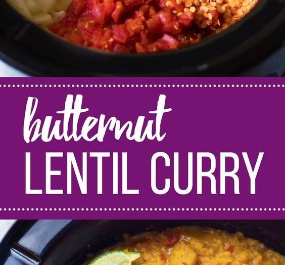 Slow Cooker Butternut Squash Lentil Curry