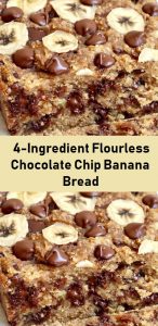 4-Ingredient Flourless Chocolate Chip Banana Bread