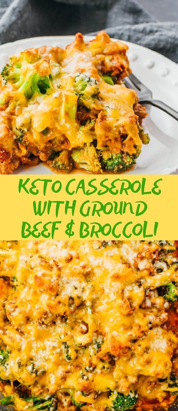 Keto Casserole With Ground Beef & Broccoli