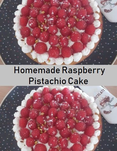 Homemade Raspberry Pistachio Cake