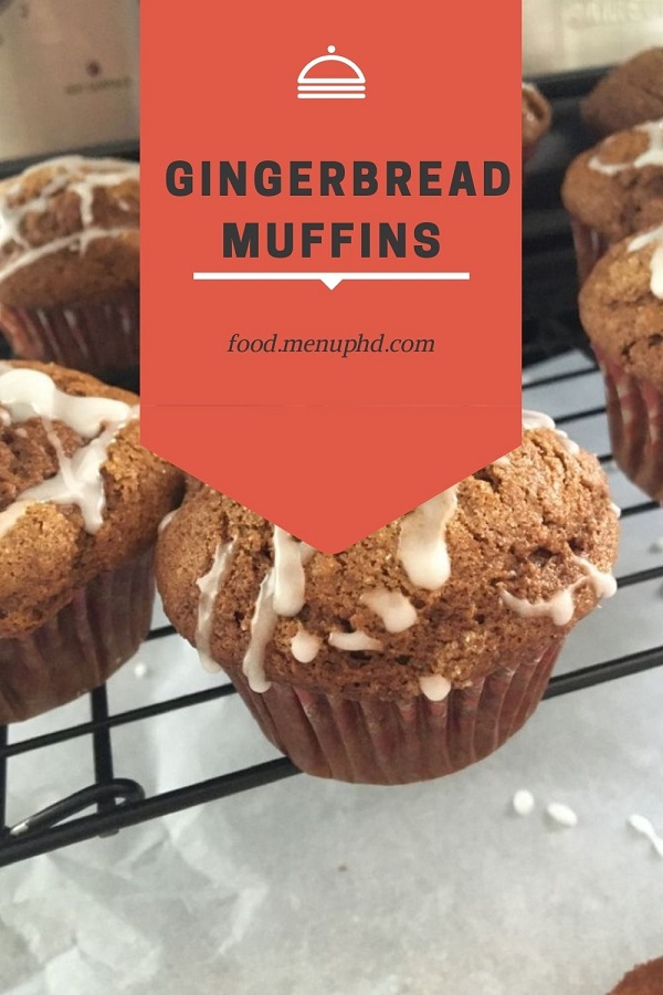  Gingerbread Muffins with Lemon Glaze 