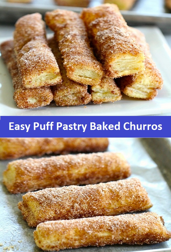 Easy Puff Pastry Baked Churros