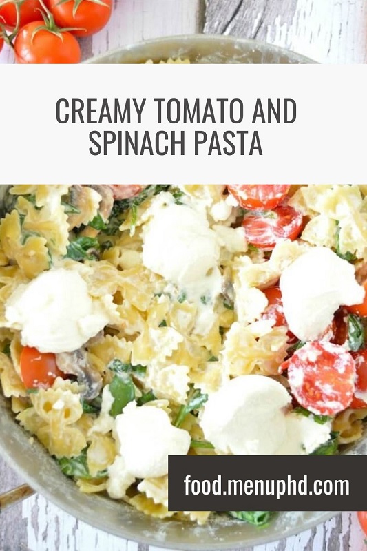 Creamy Tomato and Spinach Pasta