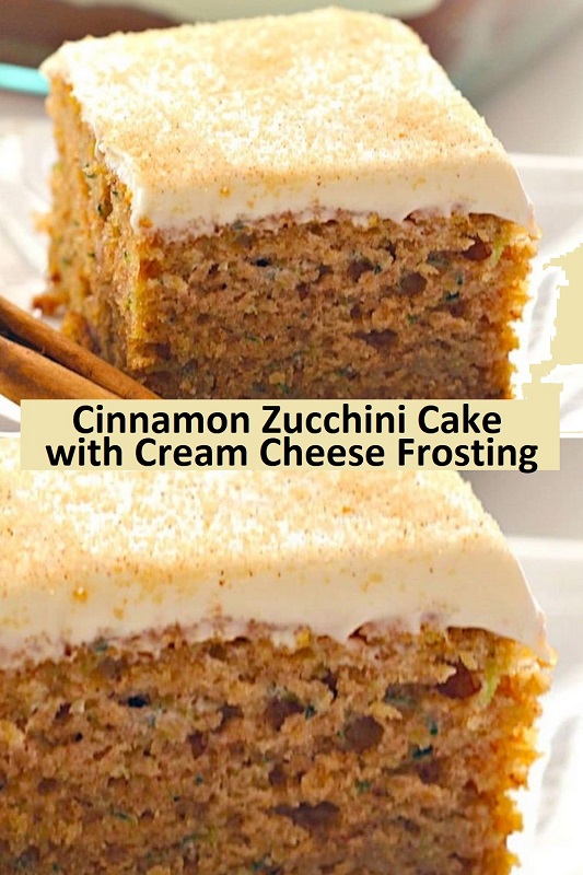 Cinnamon Zucchini Cake with Cream Cheese Frosting recipe