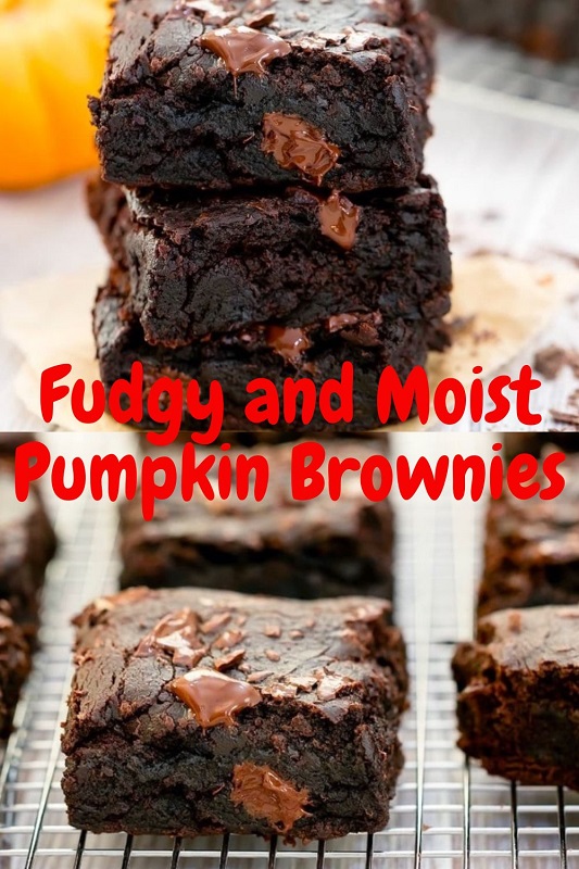 Fudgy and Moist Pumpkin Brownies
