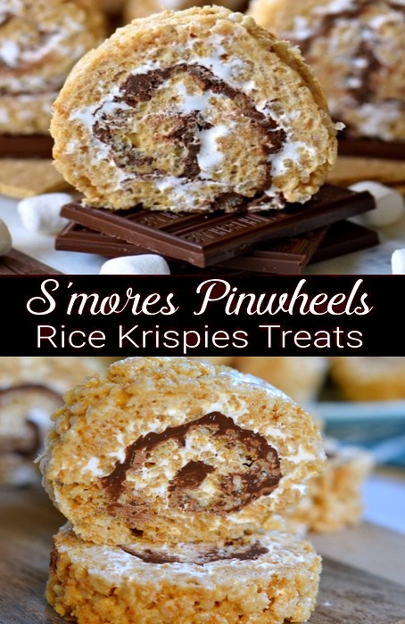 Sâ€™mores Rice Krispies Treats Pinwheels
