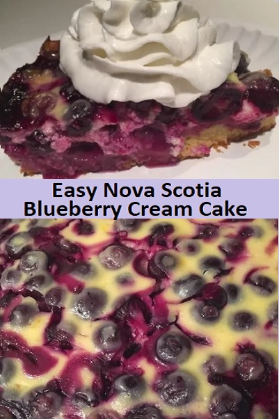 Easy Nova Scotia Blueberry Cream Cake