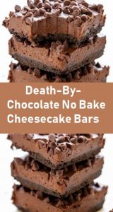 Death-By-Chocolate No Bake Cheesecake Bars