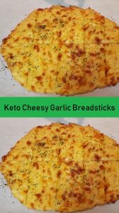 Keto Cheesy Garlic Breadsticks