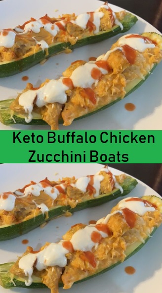 Keto Buffalo Chicken Zucchini Boats