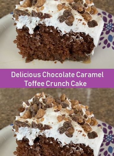 Delicious Chocolate Caramel Toffee Crunch Cake