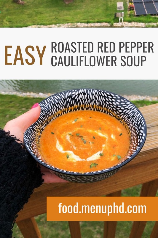Roasted Red Pepper Cauliflower Soup