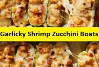 Garlicky Shrimp Zucchini Boats