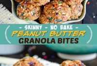 Skinny Peanut Butter Granola Bites